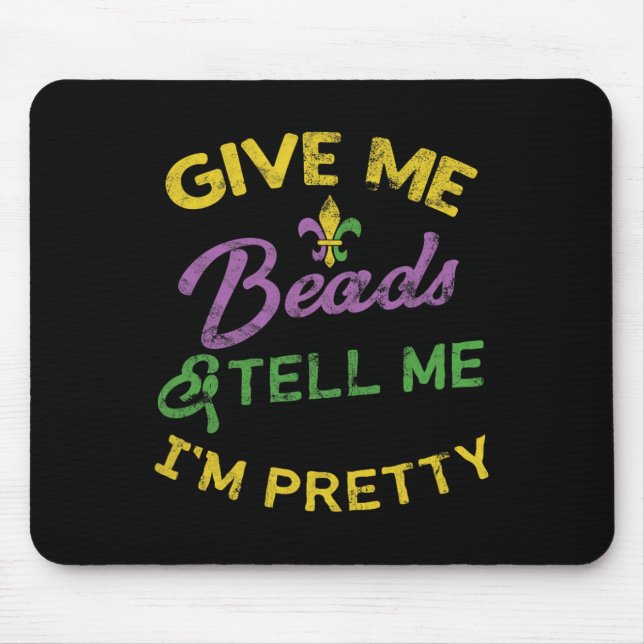 Mousepad Mardi Gras Funny Miçanga Unique New Orleans Gift (Frente)