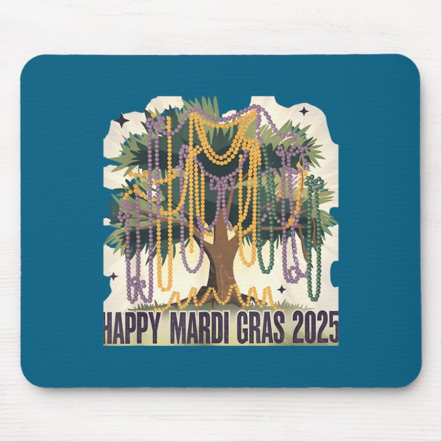 Mousepad Mardi Gras Tree Carnival New 2024 For Women Valent (Frente)