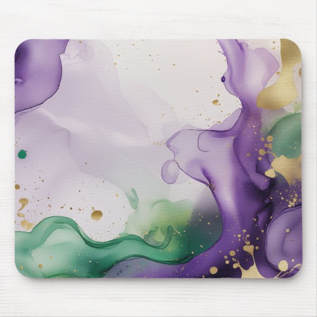 Mousepad Mardi Gras Vibes Watercolor Tinta (Frente)