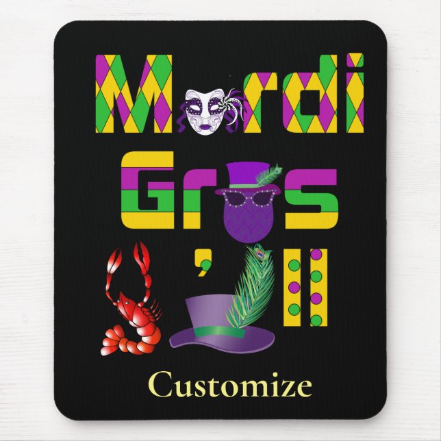 Mousepad Mardi Gras Y'all Thunder_Cove (Frente)