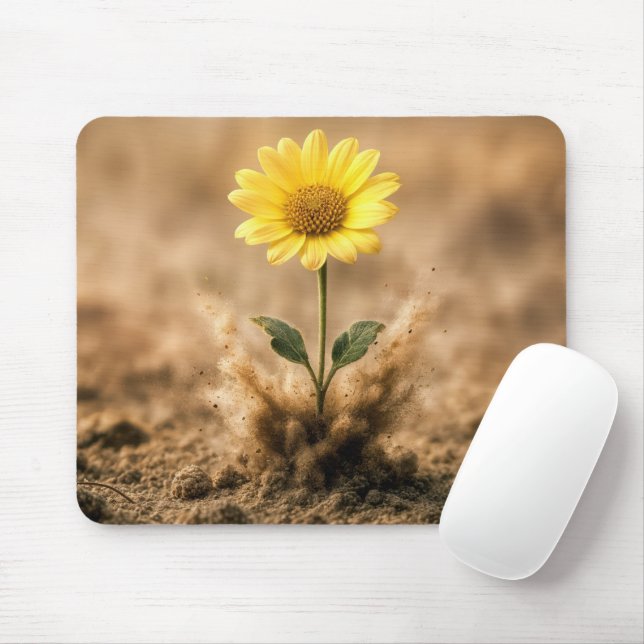 Mousepad Margarida Amarela em Explosão de Terra (Com mouse)