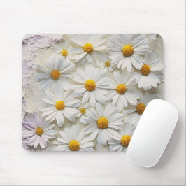 Mousepad Margarida Branca Em Papel Distinto