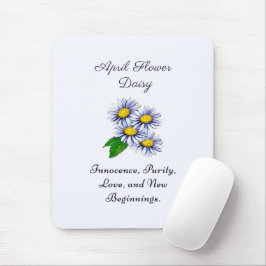 Mousepad Margarida Flower Mês de Abril Fresca e Simples
