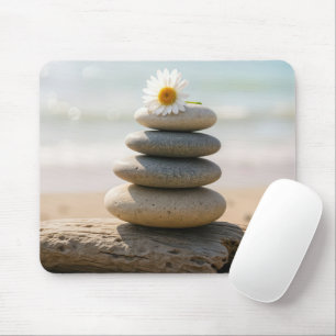 Mousepad Margarida num Cairn de Praia de Pedra e Madeira Fl