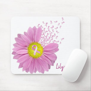 Mousepad Margarida Rosa de Consciência do Cancer da Mama