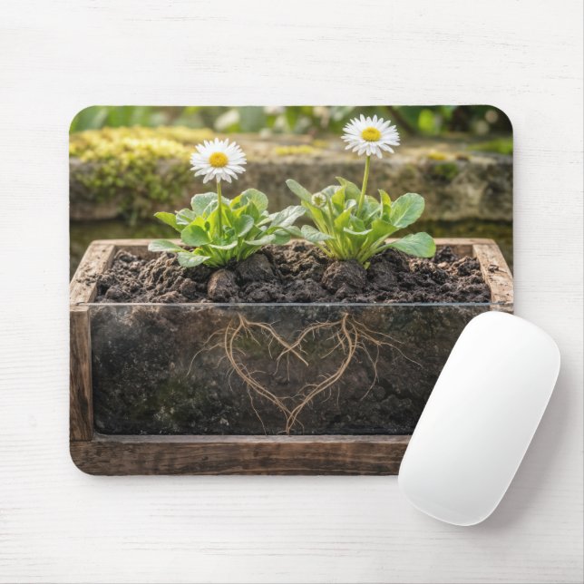 Mousepad Margaridas em uma Caixa de Flores (Com mouse)