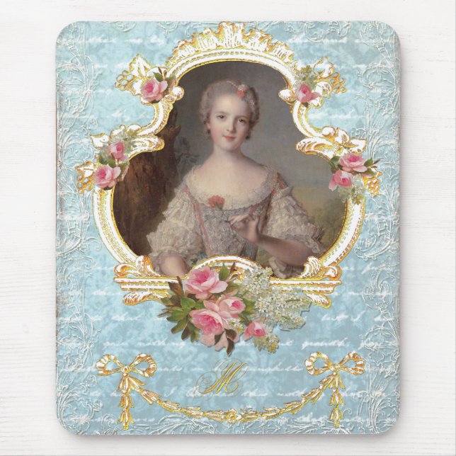 Mousepad Maria Antonieta com Rosas Rosa (Frente)