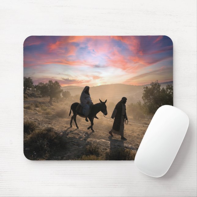 Mousepad Maria e José viajando em uma estrada poeirenta (Com mouse)