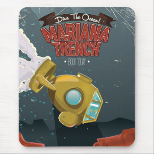 Mousepad Marianas Trench poster de viagens de desenho anima