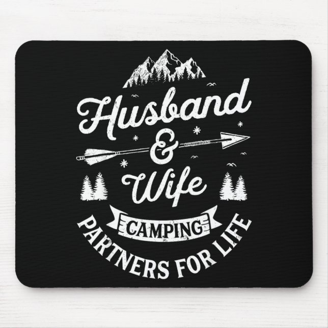 Mousepad Marido Mulher Parceiros de Acampamento Para Design (Frente)
