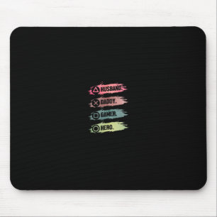 Mousepad Marido Papai Gamer Herói Divertido Pai de Jogos Di
