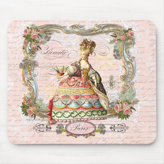 Mousepad Marie Antonette e Paris Rosa (Frente)