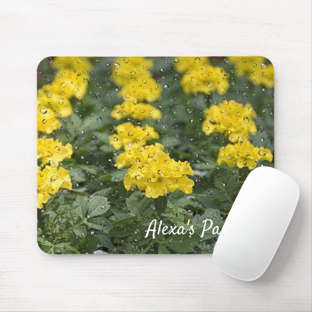Mousepad Marigold Amarelo Com Pad De Mouse Raindrops (Com mouse)