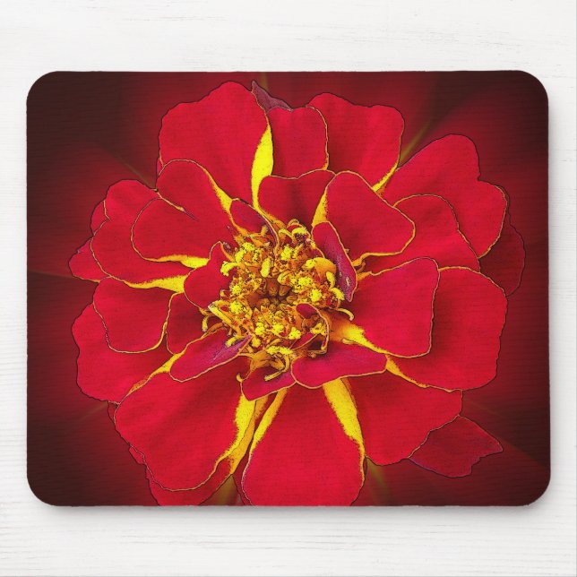 Mousepad marigold vermelho vivo (Frente)