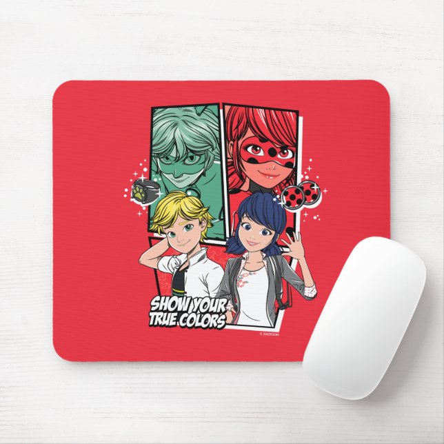 Mousepad Marinette e Adrien Verdadeiras Cores (Com mouse)