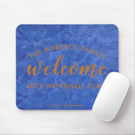 Mousepad Marinha Moderna e Nome Personalizado em Cobre