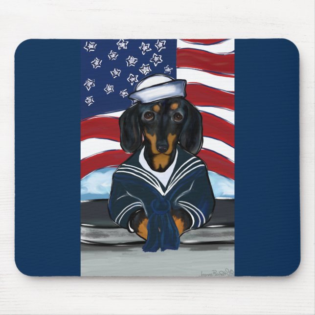 Mousepad Marinheiro Doxie (Frente)