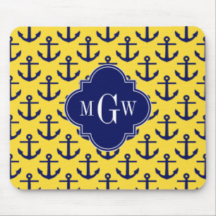 Mousepad Marinho Anchors Pineapple BG, Marinho 3 Monograma 