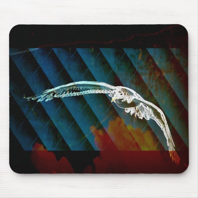 Mousepad Marinho Azul-Abstrato Oceano Aves para planadores (Frente)