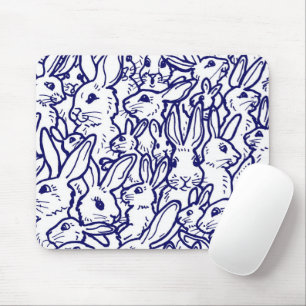 Mousepad Marinho Azul Coelho Branco Coelho Coelhinho com De