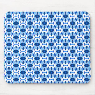 Mousepad Marinho Azul e Azul Claro Abstrato Geométrico