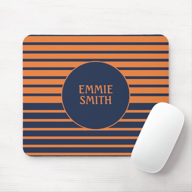 Mousepad Marinho Azul Laranja Strike Personalizado (Com mouse)