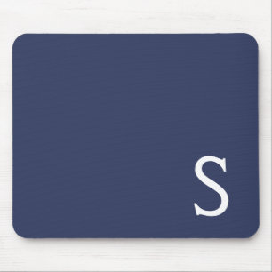 Mousepad Marinho Azul Minimalista Monograma Retroativo Inic