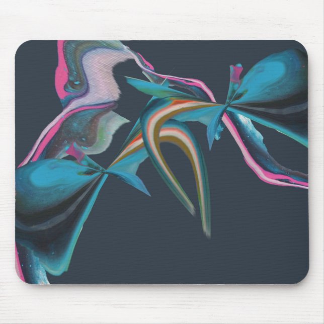 Mousepad Marinho azul-rosa Abstrato-azul-turquesa (Frente)
