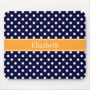 Mousepad Marinho Azul Wht Bolinhas Nome Cantaloupe Monogram