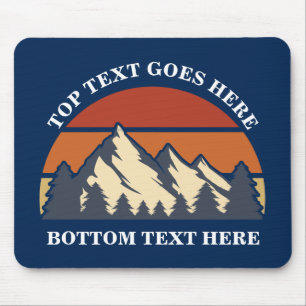 Mousepad Marinho Blue Mountain Sunset Log Cabine Personaliz