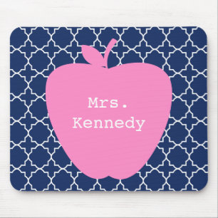 Mousepad Marinho cor-de-rosa Quatrefoil de Apple