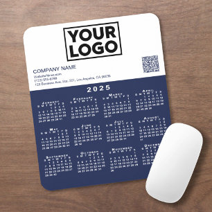 Mousepad marinho de código QR do logotipo de empresa do cal