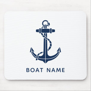 Mousepad Marinho de Nome de Barco Moderno - Tripulação de Â