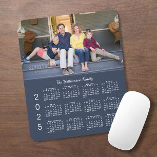 Mousepad Marinho de Nome de Foto Personalizado Calendário A