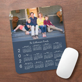 Mousepad Marinho de Nome de Foto Personalizado Calendário A