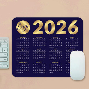 Mousepad marinho do logotipo comercial para calendário 2026