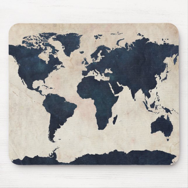 Mousepad Marinho do Mapa Mundial (Frente)