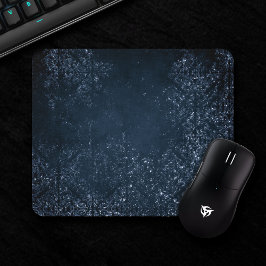 Mousepad Marinho Glimmery Grunge | Damasco Azul Espelho