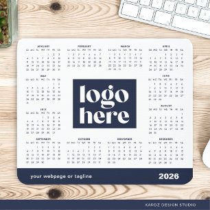 Mousepad marinho para logotipo comercial 2026 Calendário do