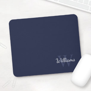 Mousepad Marinho personalizado Monograma e Nome Azul