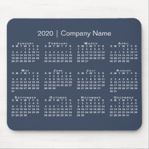 Mousepad Marinho Simples Azul Branco 2020 Nome da Empresa d