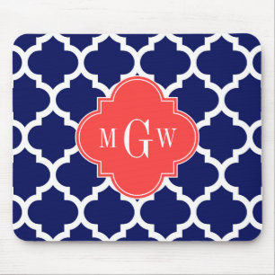 Mousepad Marinho Whromarino #5 Coral Red 3 Monograma Inicia