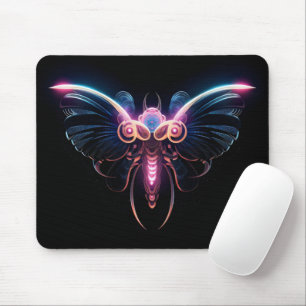 Mousepad Mariposa Neon Ciberpunk