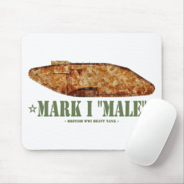Mousepad Mark I Male World War One British Heavy Tank WI