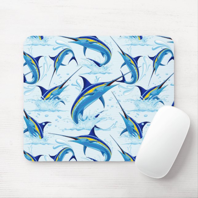 Mousepad Marlin Azul Saltando fora do Oceano (Com mouse)