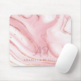 Mousepad Mármaco Dourado brilhante, cor-de-rosa, personaliz