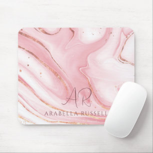 Mousepad Mármaco Dourado brilhante, cor-de-rosa, personaliz