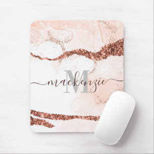Mousepad Mármaco Dourado e Lítio rosa