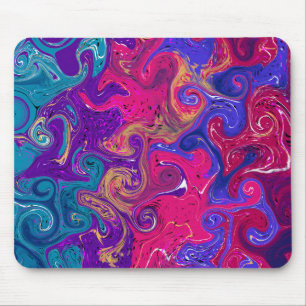 Mousepad Mármaco rosa, púrpura, como Arte Fluida