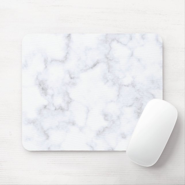 Mousepad Mármore Branco Elegante Moderno (Com mouse)